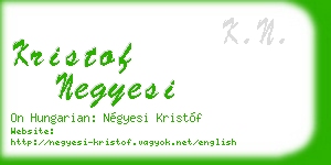 kristof negyesi business card